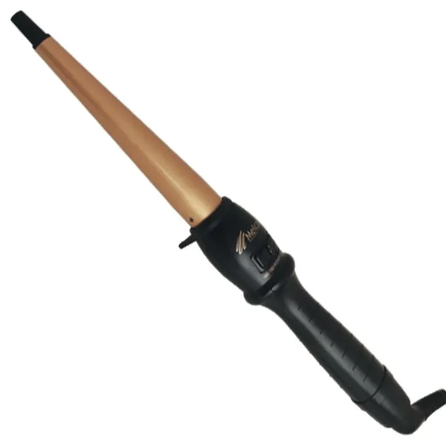 Ferro Arricciacapelli Professionale Conico in Ceramica e Tormalina Ø 15-25 mm