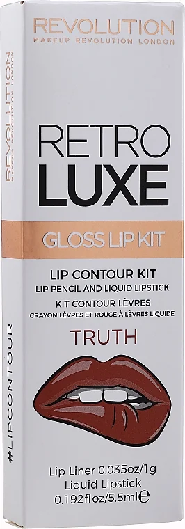 Makeup Revolution Retro Luxe Gloss (lipstick/5,5ml + l/pencil/1g)