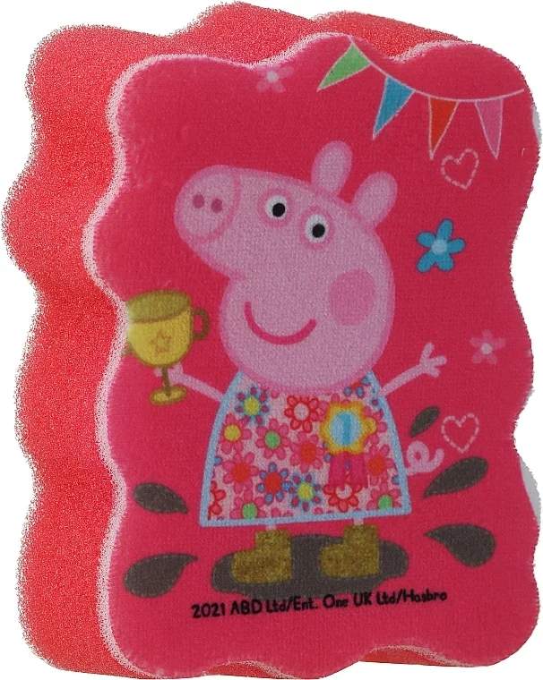 Spugna da bagno per bambini "Peppa Pig", Peppa alla festa, rosso