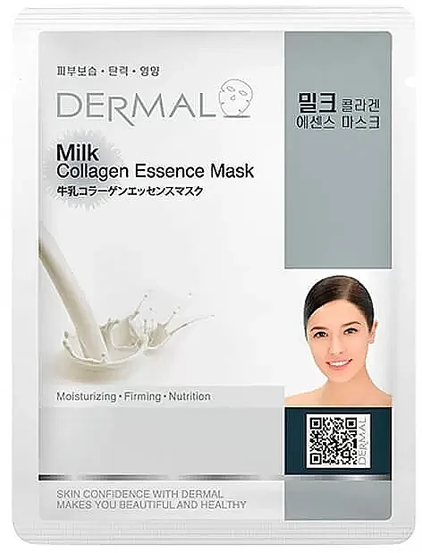 Maschera viso in tessuto al collagene e latte