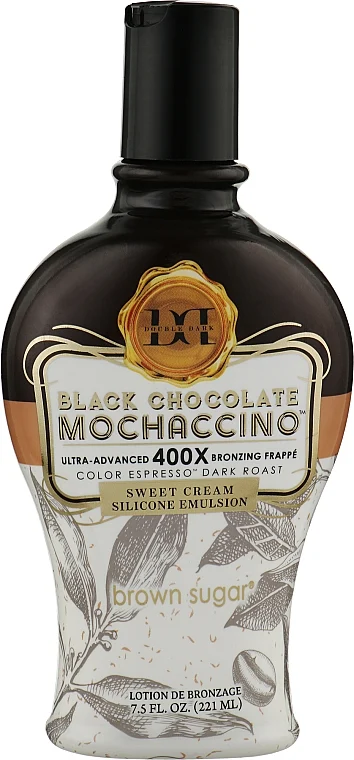 Crema con abbronzanti ultra-scuri con estratto di chicchi di caffè tostato, caramello fondente e panna montata