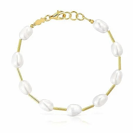 Bracciale elegante placcato oro con perle