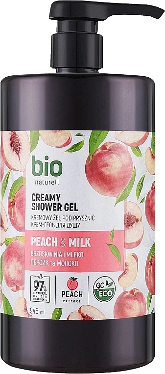 Crema-gel doccia 'Pesca e Latte' con pompa