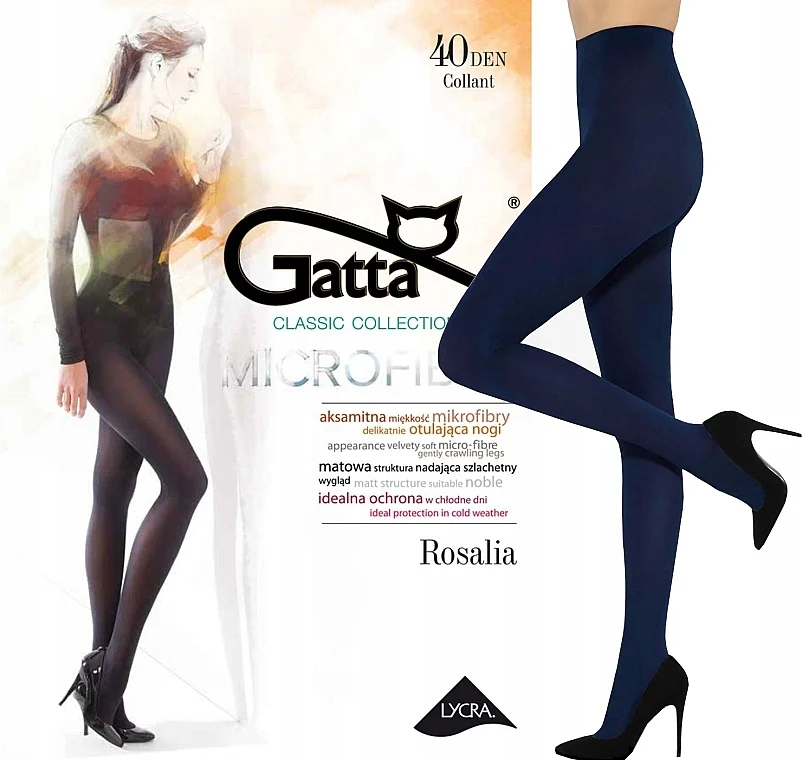 Collant "Rosalia" 40 Den, blu notte