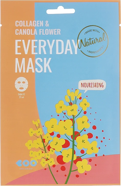 Maschera viso con collagene ed estratto di fiori di canola