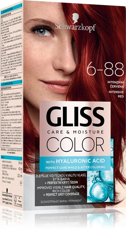 Schwarzkopf Gliss Color tinta permanente per capelli colore 6-88 Intensive rosso