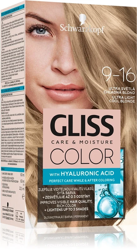 Schwarzkopf Gliss Color tinta permanente per capelli colore 9-16 Biondo freddo ultra chiaro
