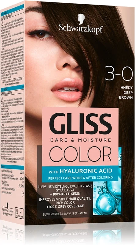 Schwarzkopf Gliss Color tinta permanente per capelli colore 3-0 Deep Brown