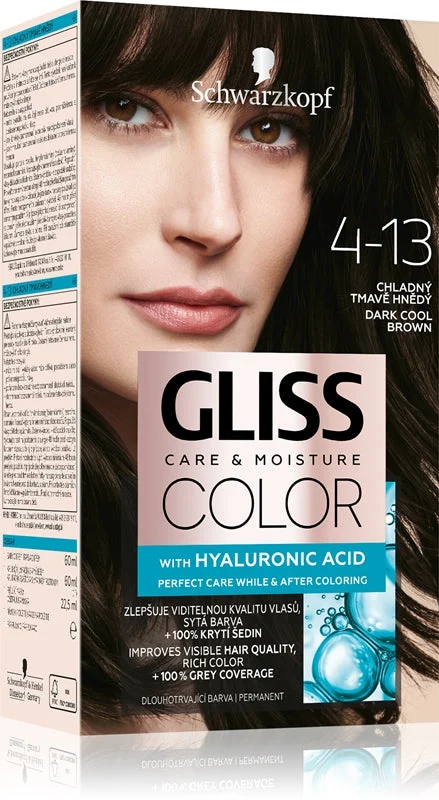 Schwarzkopf Gliss Color tinta permanente per capelli colore 4-13 Marrone scuro freddo