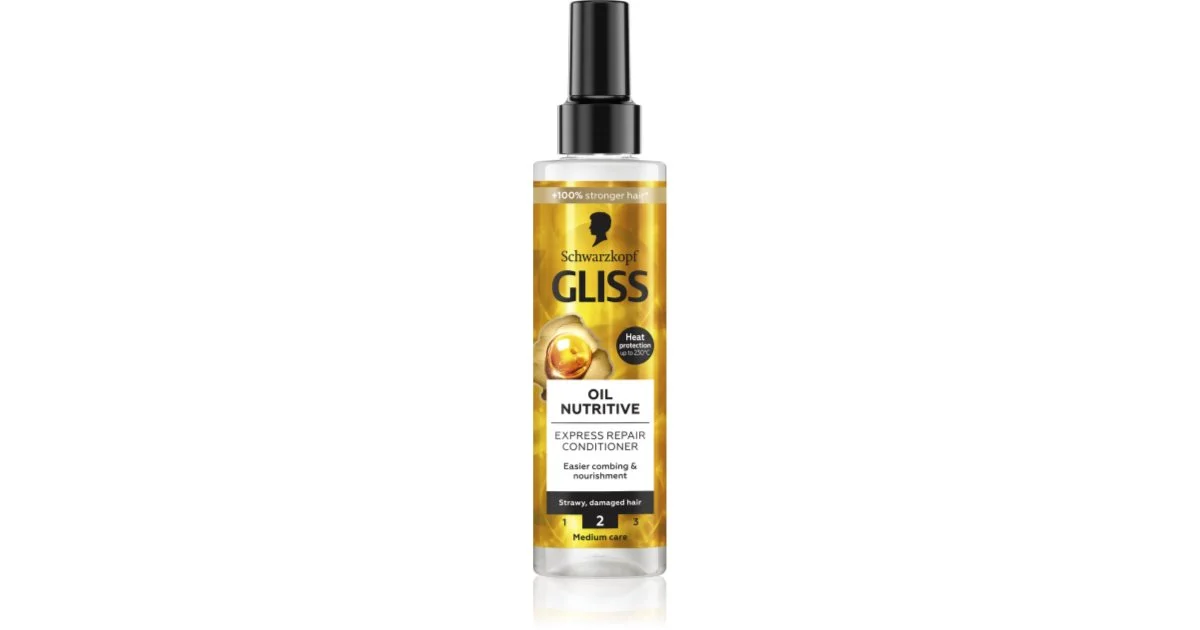 Schwarzkopf Gliss Oil Nutritive balsamo rigenerante per capelli ribelli e crespi 200 ml