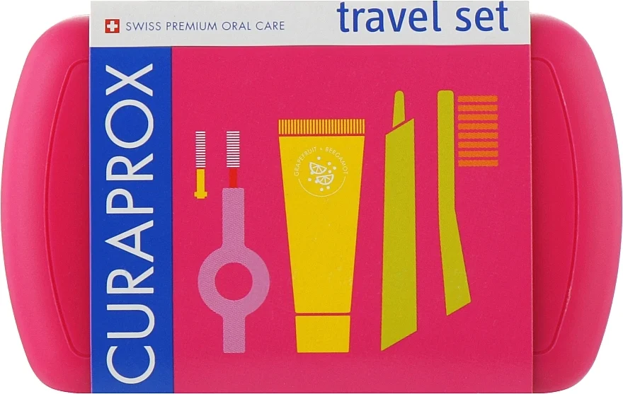 Kit per igiene orale, da viaggio, rosa