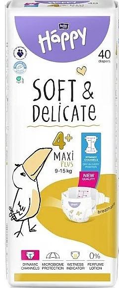 Pannolini per bambini 9-15 kg, taglia 4+ Maxi Plus, 40 pz