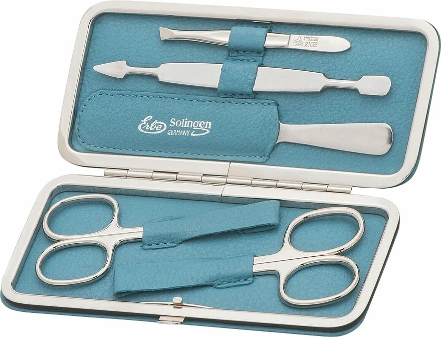 Set manicure, 5 pezzi Siena, chiusura a clip, oceano blu