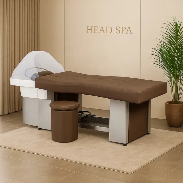 Head Spa Hair Lettino con Lavaggio Parrucchiere Marrone New