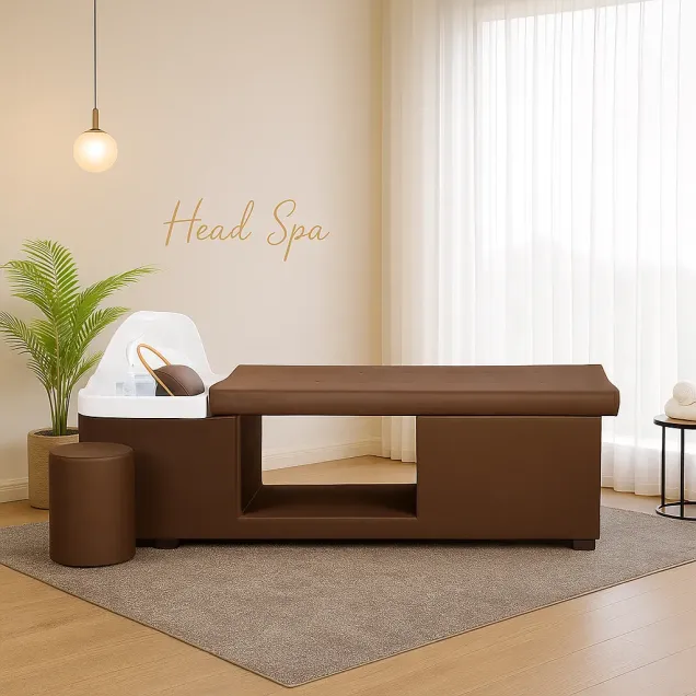 Head Spa Hair Lettino con Lavaggio per Parrucchiere Marrone New
