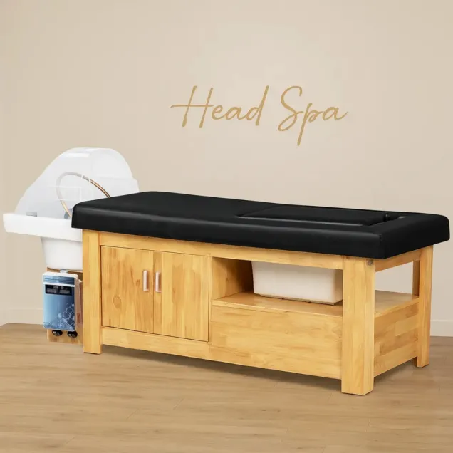 Head Spa Hair Lettino in Legno Nero con Lavaggio Parrucchiere New