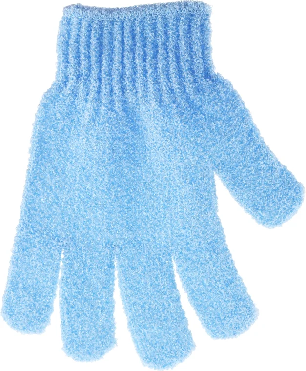 Guanto esfoliante da bagno, blu