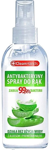 Spray antibatterico per le mani con aloe vera e provitamina B5