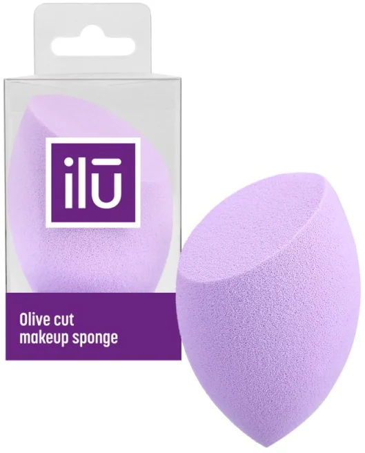 Spugnetta trucco con taglio piatto, viola