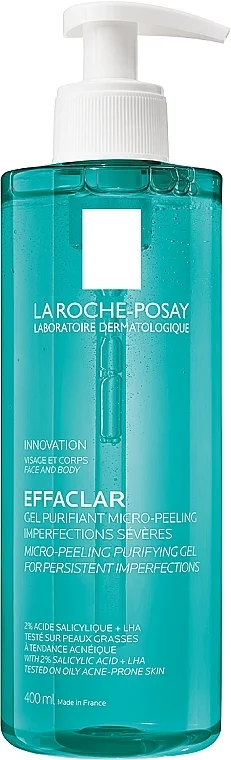 Gel detergente micro-peeling per la pelle problematica del viso e del corpo