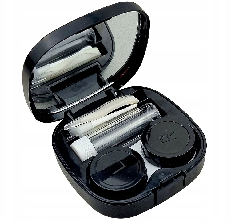 Set da viaggio per lenti a contatto 5 in 1, nero