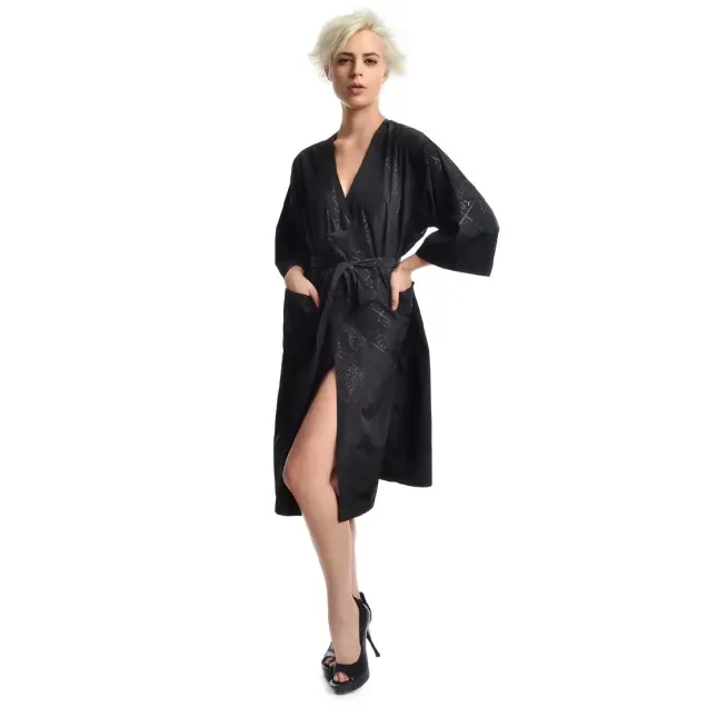Kimono Clienti Parrucchiere Taglia Unica Lungo Nero