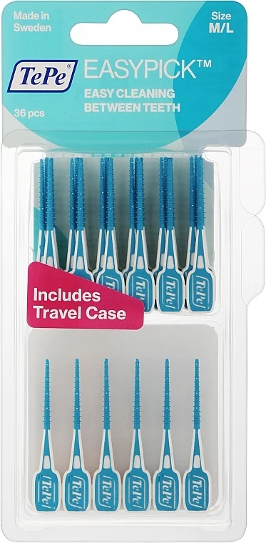 Stuzzicadenti in silicone + custodia da viaggio, blu, 36 pz.