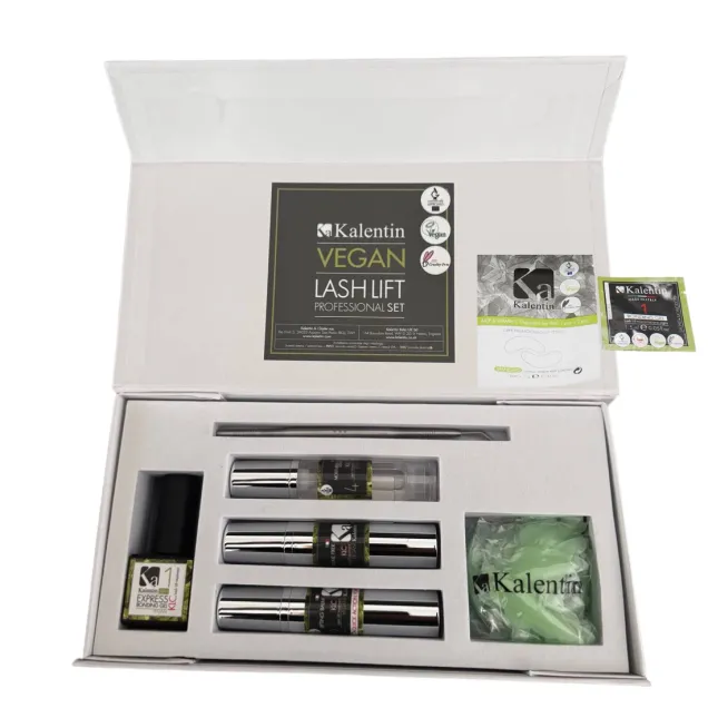 Laminazione Ciglia Vegano Kit 4 Fasi con 40 Pads Silicone Kalentin