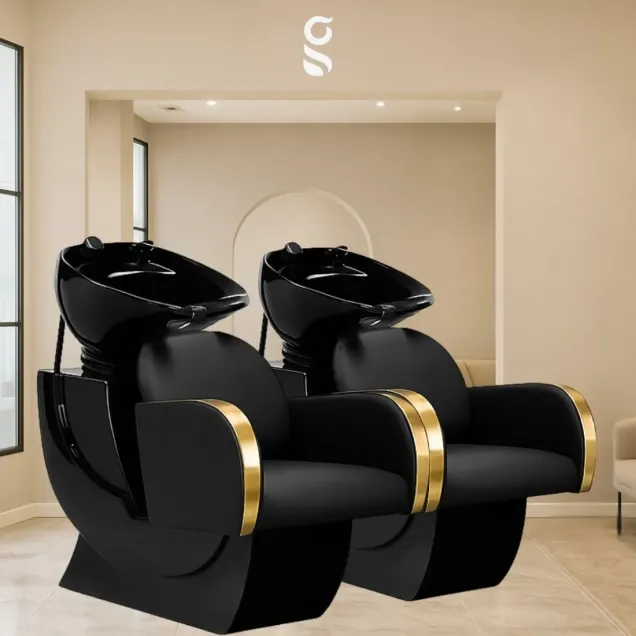 Lavaggi Parrucchiere Neri e Oro Design Gold