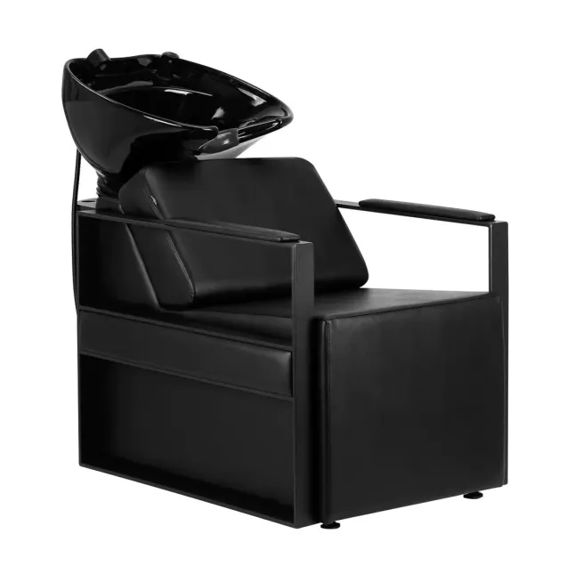 Lavaggio Parrucchiere Professionale con Vasca Basculante e Rivestimento Nero