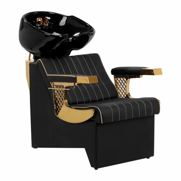 Lavatesta Barbiere Professionale Nero e Oro Barber Shop