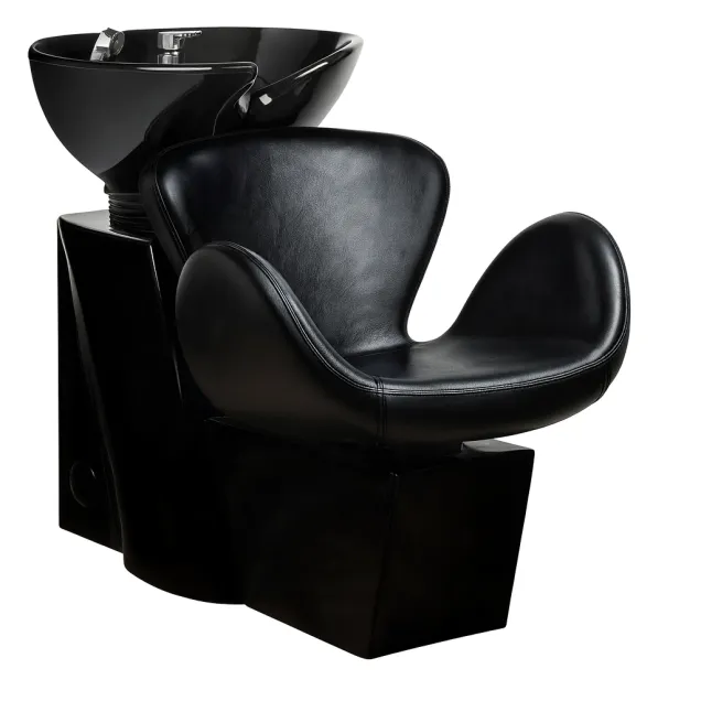 Lavatesta Parrucchiere con Vasca in Ceramica Nera