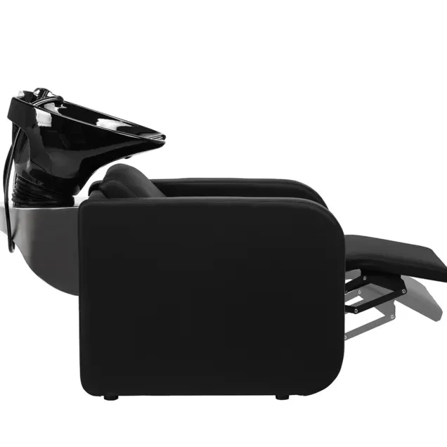 Lavatesta Parrucchiere Elettrico con Alzagambe Nero Total Black New