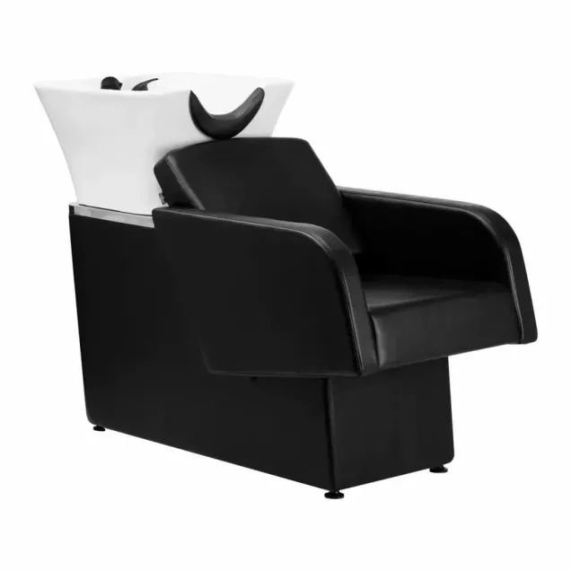 Lavatesta Parrucchiere Professionale Nero con Nuova Vasca in Ceramica