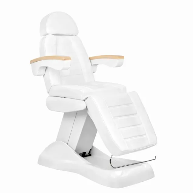 Lettino da Massaggi Elettrico Professionale con Braccioli in Legno a 3 Motori
