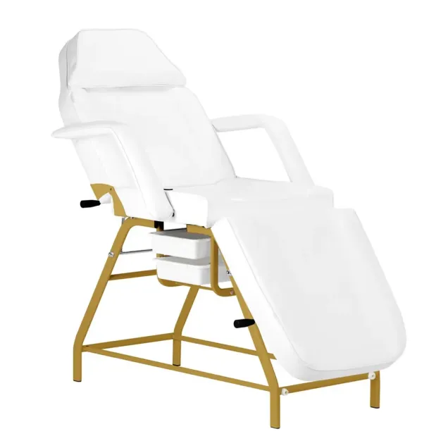 Lettino Estetica Professionale a 3 Snodi Bianco e Oro NEW