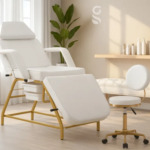 Lettino Estetista con Sedia Gold - Offerta Arredamento Centro Estetico
