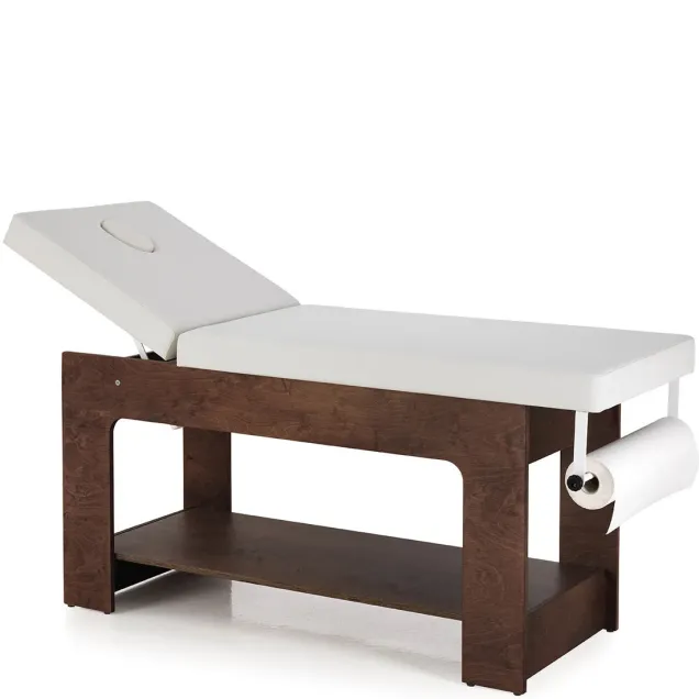 Lettino Massaggio Fisso in Legno Professionale con Testata Regolabile e Imbottitura Extra Salus Soft