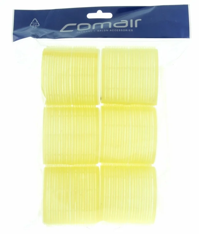 Set di bigodini con velcro "Jumbo", 6 pezzi, giallo, d66