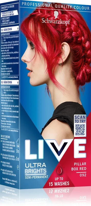 Schwarzkopf LIVE Ultra Brights or Pastel tinta per capelli semipermanente colore 092 Pillar Box Red