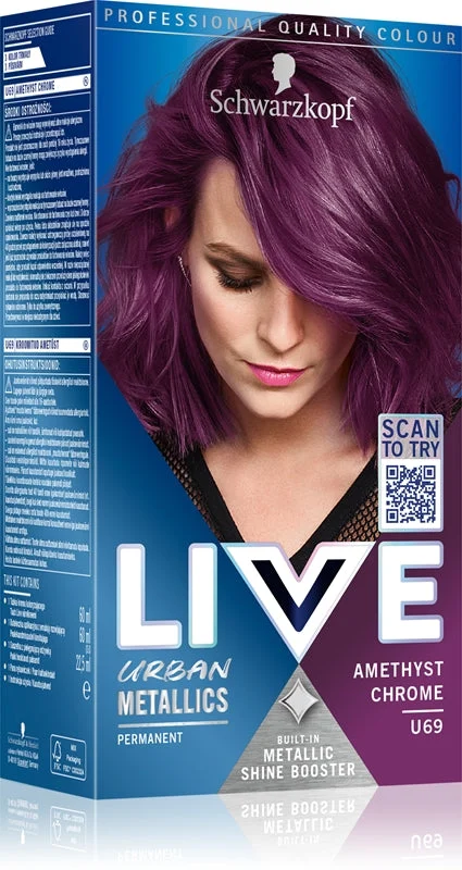 Schwarzkopf LIVE Urban Metallics tinta permanente per capelli colore U69 Amethyst Chrome