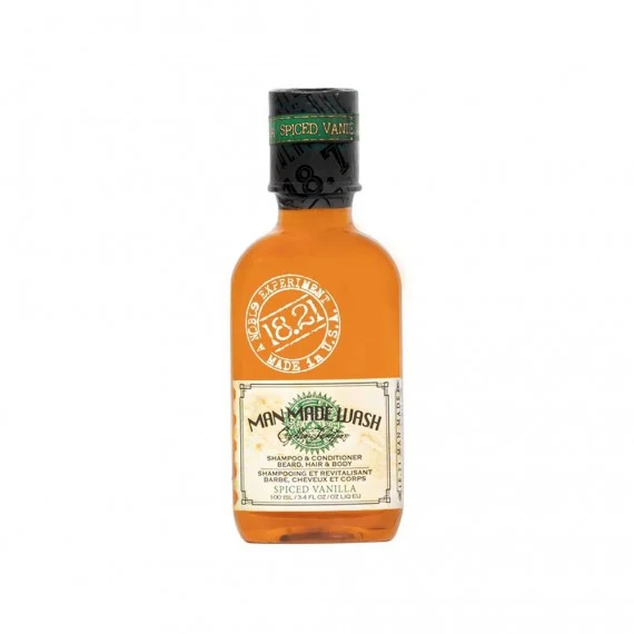 18.21 Man Made Wash Spiced Vanilla 100ml TRAVEL - doccia/shampoo/conditioner uomo capelli corpo barba