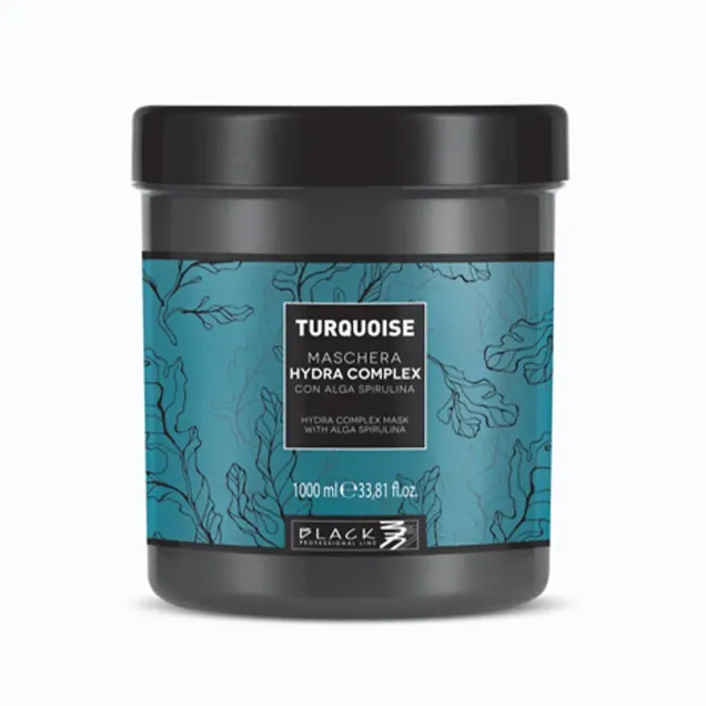 Maschera Capelli Sottili Idratante 1000 ml Turquoise Black Professional