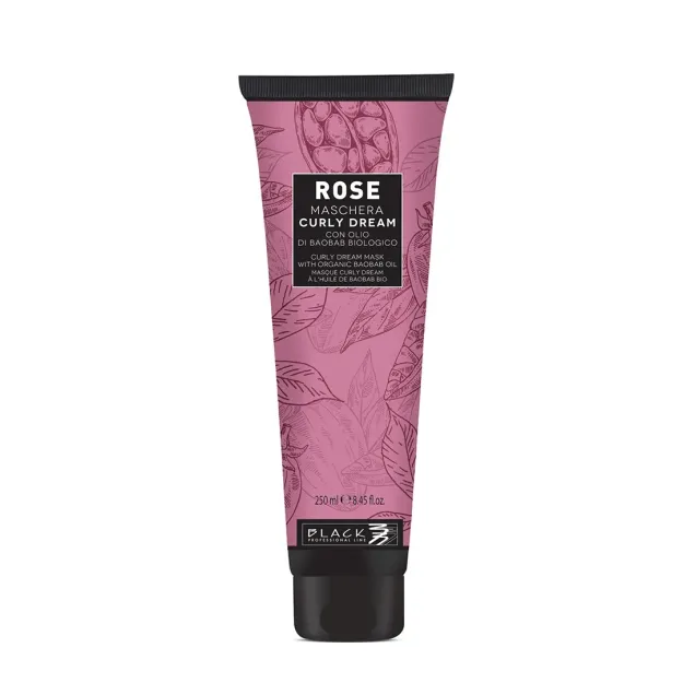 Maschera per Capelli Ricci e Ondulati 250 ml Rose Black Professional