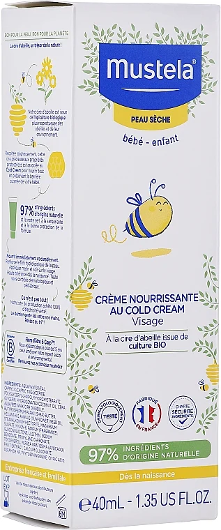 Crema viso nutriente e protettiva alla Cold Cream per bambini