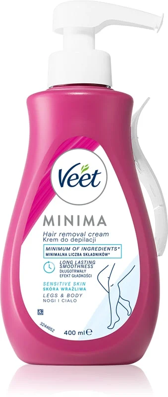 Veet Minima Sensitive Skin crema depilatoria per pelli sensibili aloe vera e vitamina E 400 ml