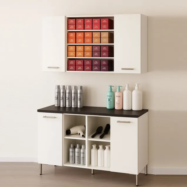 Mobile Parrucchiere con Color Bar e Pensili - Made in Italy