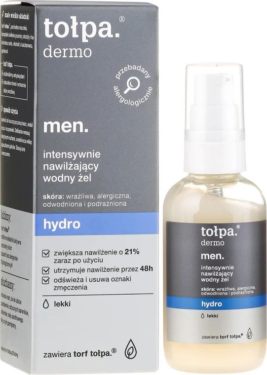 Gel viso idratante, uomo