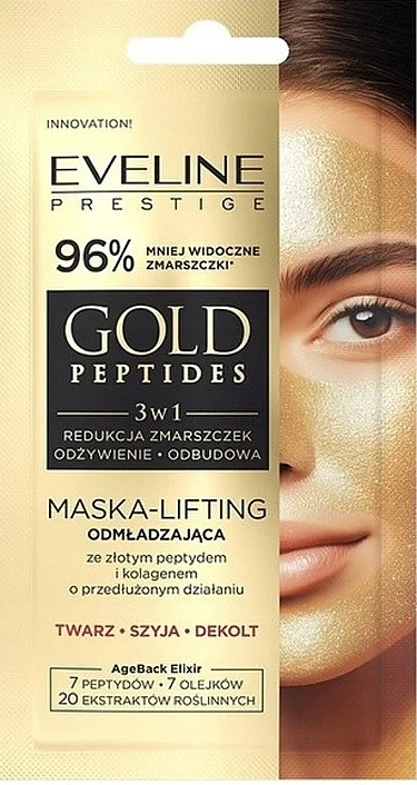 Maschera lifting con peptide d'oro e collagene