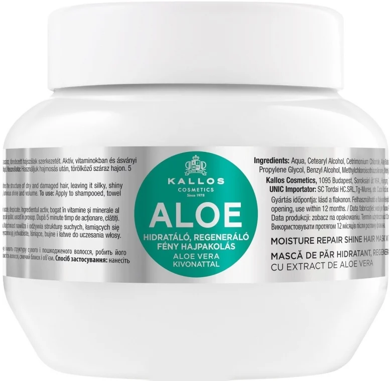 Maschera rigenerante all'aloe per i capelli